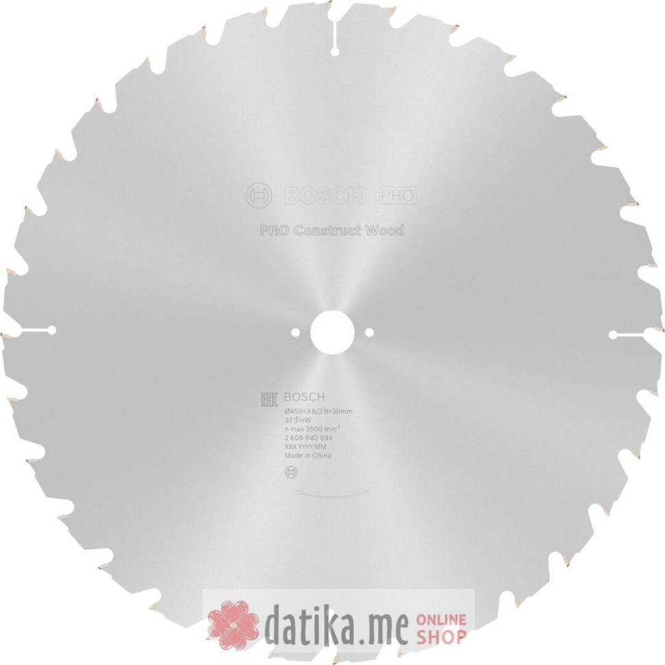 BOSCH List kružne testere za drvo 450x30x3.8mm 32T PRO Wood