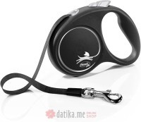 Flexi Povodac Black Design Small Tape 5M Silver
