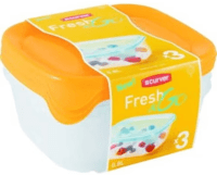 Curver Set kutija za hranu - FRESH&GO 3 x 0,8L, Narandzasta
