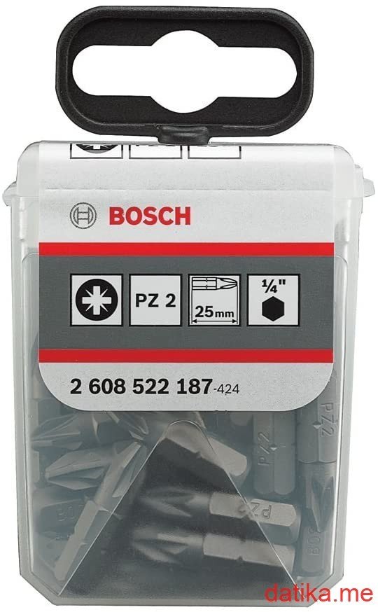 Bosch Bit nastavci za odvijač PZ2 krstasti 1/4" 25mm 25kom
