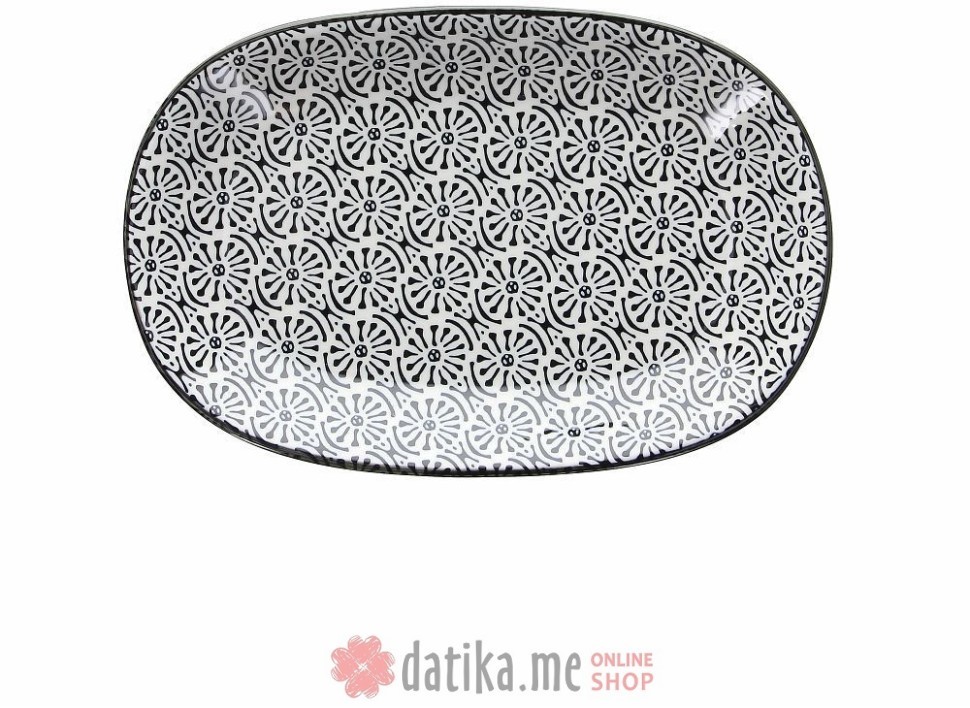 Tognana Tanjir za posluživanje Portata Chakra 28cm ovalni crno-bijeli Tognana