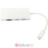 E-GREEN Adapter USB 3.1 tip C (M) - Display Port + HDMI + VGA + DVI (F) beli