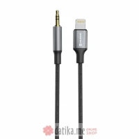 Swissten Audio adapter textile Lightning (male) / 3.5mm Jack (male) 1.5m Black