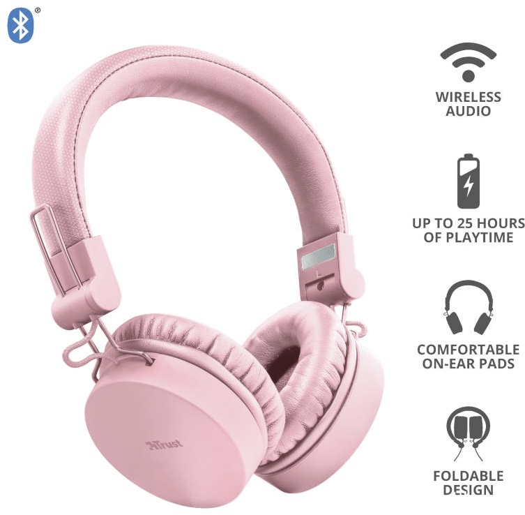 Trust Tones Bluetooth Wireless Headphones Rose