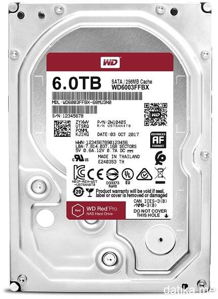WD Red Pro HDD 6TB 3.5" SATA III, WD6003FFBX 