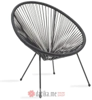 PAKKETO STOLICA Acapulco metal garden in black color