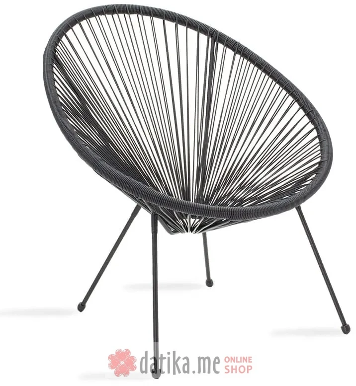PAKKETO STOLICA Acapulco metal garden in black color в Черногории