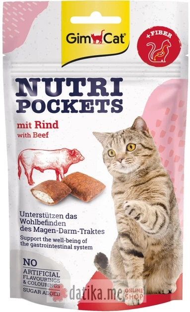 GIMCAT NUTRI POCKETS WITH BEEF AND MALT 60GR.-poslastice za mace 