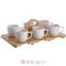 INART SET SOLJICA PORCELAN/ΒΑΜΒUS BIJELI/NATURAL 35X20X12 150ml 6kom