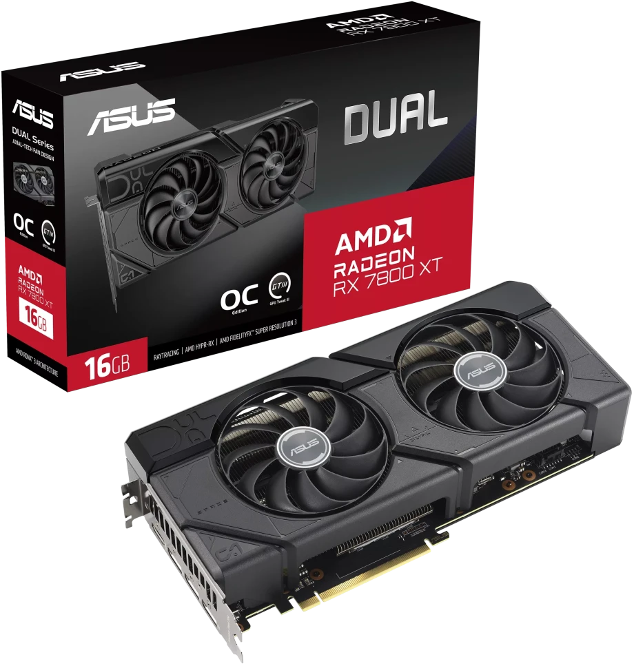 Asus Dual Radeon RX 7800 XT OC Edition 16GB GDDR6, DUAL-RX7800XT-O16G в Черногории