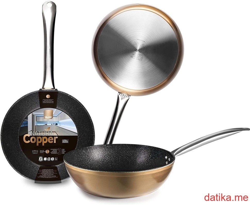 Ibili Natura Copper Tiganj duboki, 24 - 28cm