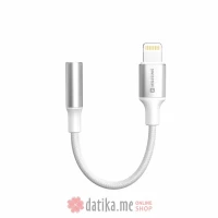Swissten Audio kabl Textile Lightning (male) / 3.5mm AUX 0,15 M White