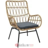 PAKKETO STOLICA Armchair Naoki pakoworld metal black-pe natural-cushion grey в Черногории