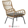 PAKKETO STOLICA Armchair Naoki pakoworld metal black-pe natural-cushion grey в Черногории