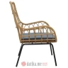 PAKKETO STOLICA Armchair Naoki pakoworld metal black-pe natural-cushion grey в Черногории