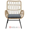 PAKKETO STOLICA Armchair Naoki pakoworld metal black-pe natural-cushion grey в Черногории