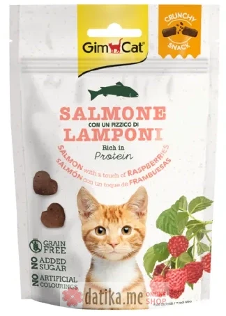 GIMCAT SNACKS CRUNCHY SALMON W/RASPBERRY 50G.-poslastice za mace