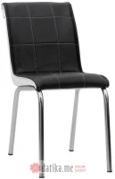 PAKKETO STOLICA Avante PU chair black-white-leg chromio