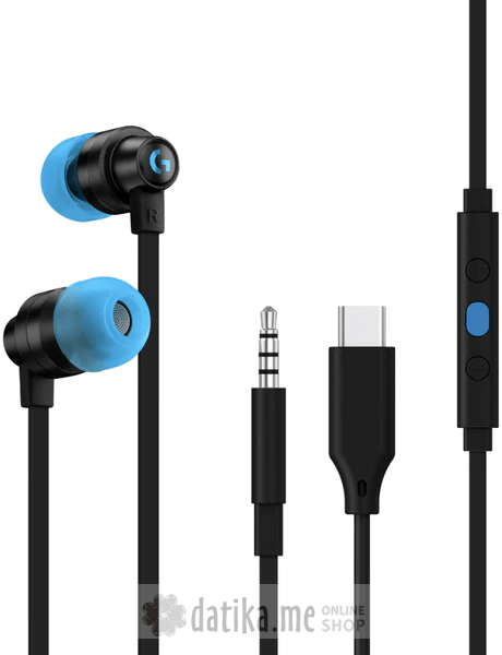  Logitech G333 in-ear USB-C Slusalice sa mikrofonom, Black