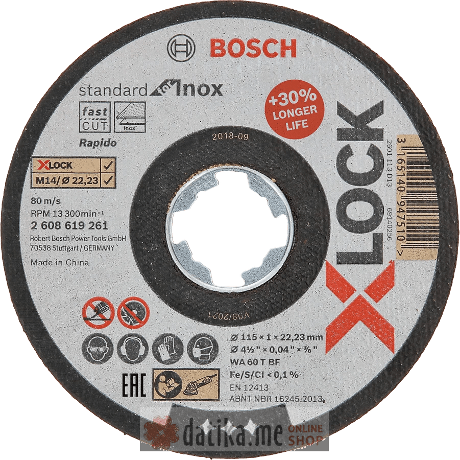 Bosch WA 60 T BF Rezna ploсa za metal 115x1.0mm X-LOC ravna 