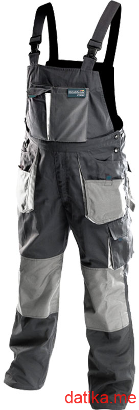 BorMann Pantalone radne-Tregerice sivo/crne 260g/m2 Vel.L/52 BPP7007