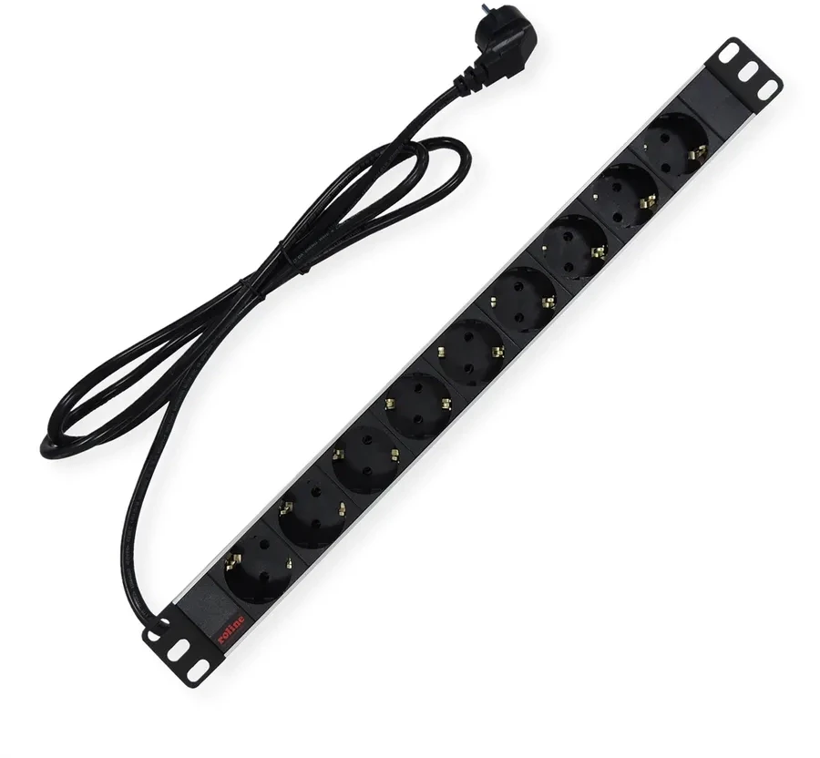 ROLINE PDU for Cabinet, 9x socket, 45°, 16A, Aluminium, 2 m в Черногории