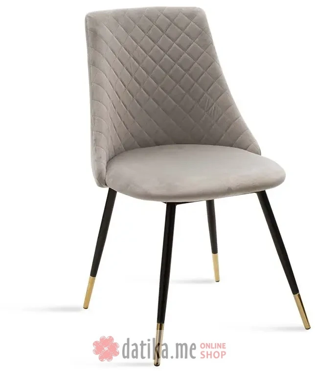 PAKKETO STOLICA Chair Giselle pakoworld velvet grey leg black-golden