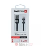 Swissten Data kabl Textile USB 2.0 type A/Lightning 1.2m Black в Черногории