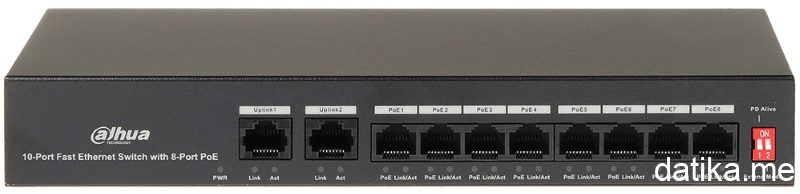 Dahua PFS3010-8ET-65 10-Port Fast Ethernet Switch with 8-Port PoE 