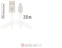 Swissten Data kabl Textile USB 2.0 typ A/Lightning 2m Silver