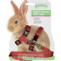 Pawise 39088 set za zeceve NYLON HARNESS FOR RABBIT ASS Red
