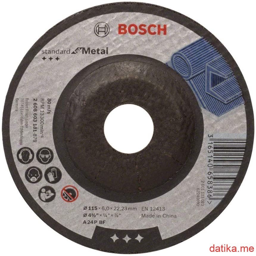 Bosch Brusna ploča za metal 125x6mm Standard ispupčena A24P
