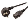 ROLINE Power Cable, straight IEC Connector, black, 3 m