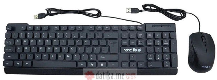 Weibo FC-535 USB crna tastatura + USB crni mis 