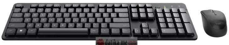 TRUST Ody II Silent Wireless Keyboard & Mouse set, YU, Crna