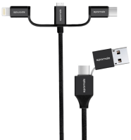 Promate UniLink-TRIO2 4 in 1 Kabl USB, Black