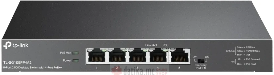 TP-LINK TL-SG105PP-M2 5-Port 2.5G Desktop Switch with 4-Port PoE++ 