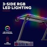 Trust Luminus Pro RGB Gaming Desk/Black/150kg/740x600x1200mm/Cupholder/Headphone hook/Mousepad