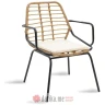 PAKKETO STOLICA Naoki pakoworld armchair metal-black-pe natural в Черногории