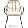 PAKKETO STOLICA Naoki pakoworld armchair metal-black-pe natural в Черногории