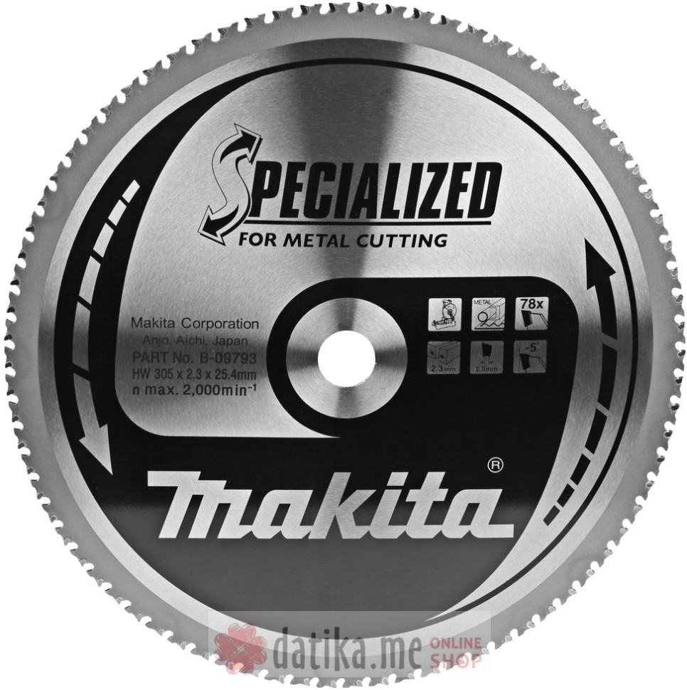 Makita B-09793/B-33467 List za testeru od tvrdog metala 305X25.4MM
