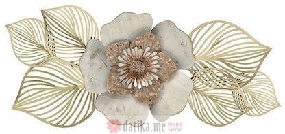 INART ZIDNA DEKORACIJA METAL FLOWER GREY/GOLDEN 93X4X41cm