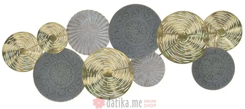 INART ZIDNA DEKORACIJA METAL GOLDEN/GREY 130x6x50cm