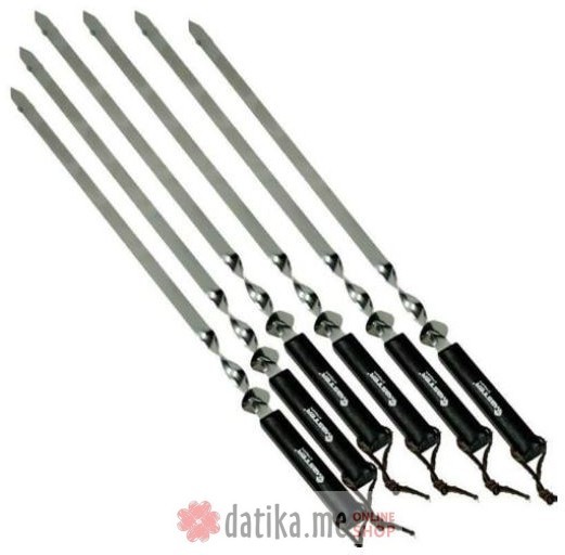 Floraland Metalni štap 60cm za ražnjiće sa ručkom 6/1 Master grill&party
