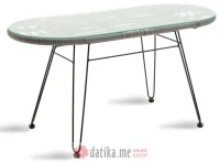 PAKKETO STO Naoki pakoworld table metal black-pe grey-glass 100x45x46cm