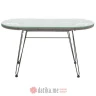 PAKKETO STO Naoki pakoworld table metal black-pe grey-glass 100x45x46cm