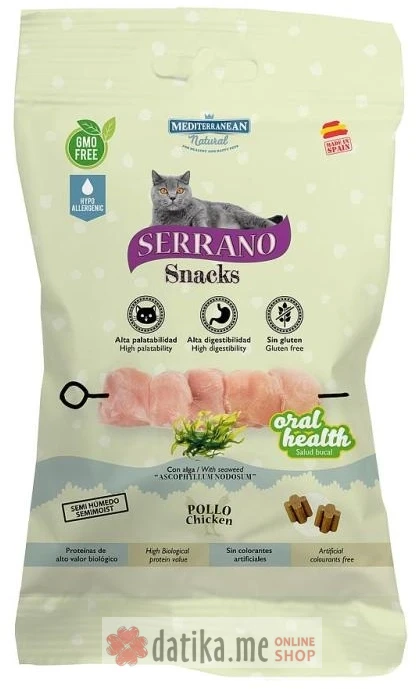 Mediterranean SERRANO SNACKS CATS ORAL CARE PILETINA 50 GR. 